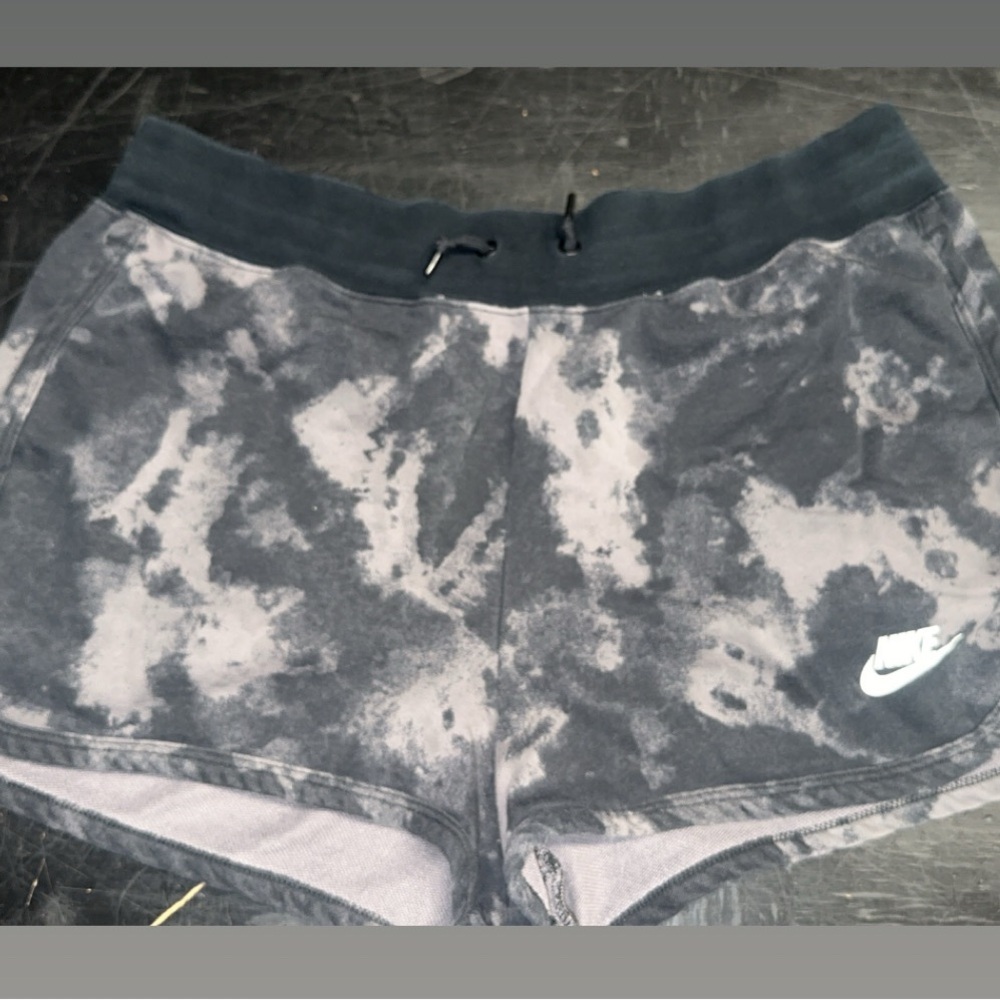 Nike Women's Tie-Dye Black and Gray Athletic Shorts